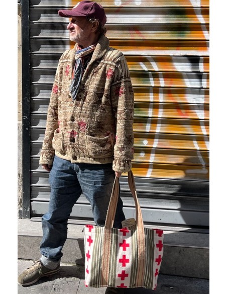 TOG BAG CROSS RAYURE KAKI