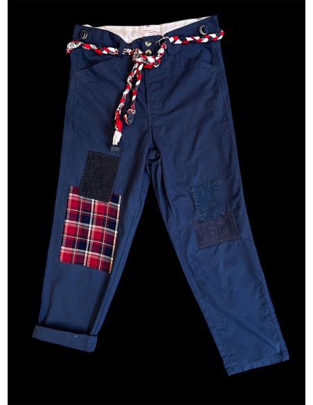 PANTALON BLEU DE CHINE  CARREAUX PANTALON BLEU DE CHINE  CARREAUX