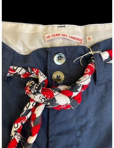 PANTALON BLEU DE CHINE  CARREAUX