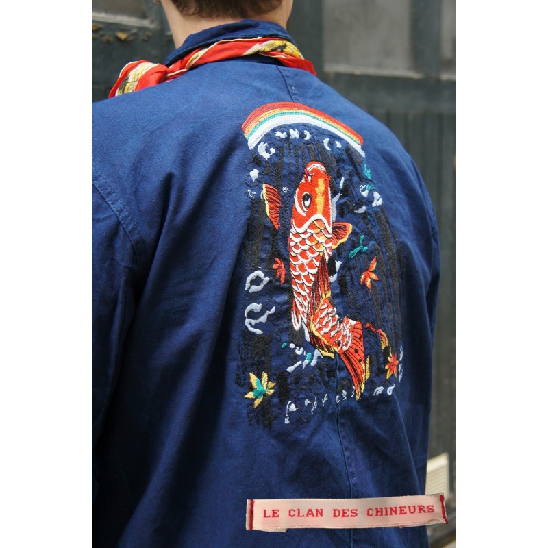 VESTE BLEU DE CHINE KOI