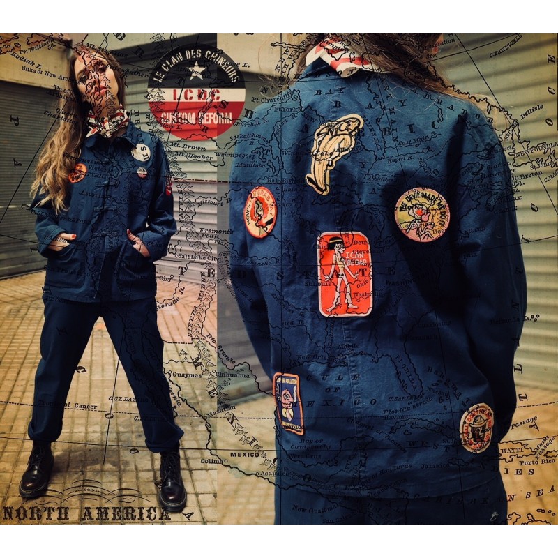 VESTE BLEU DE CHINE PATCH