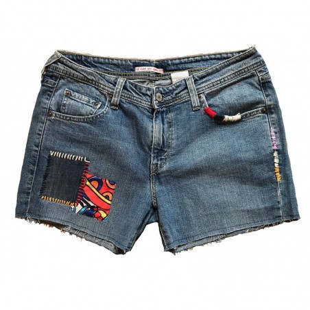 DENIM SHORT HAND STITCH