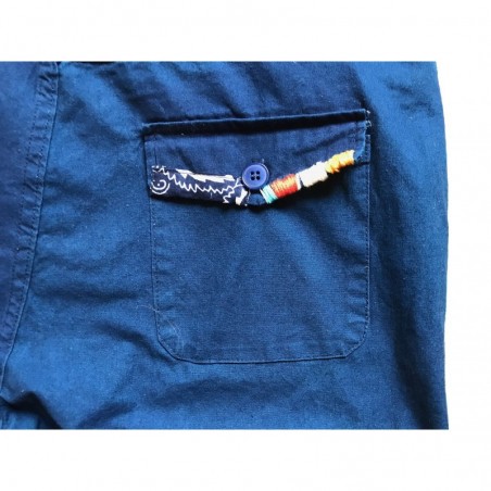 PANTALON BLEU DE CHINE BANDANS HAND STITCH PANTALON BLEU DE CHINE BANDANS HAND STITCH