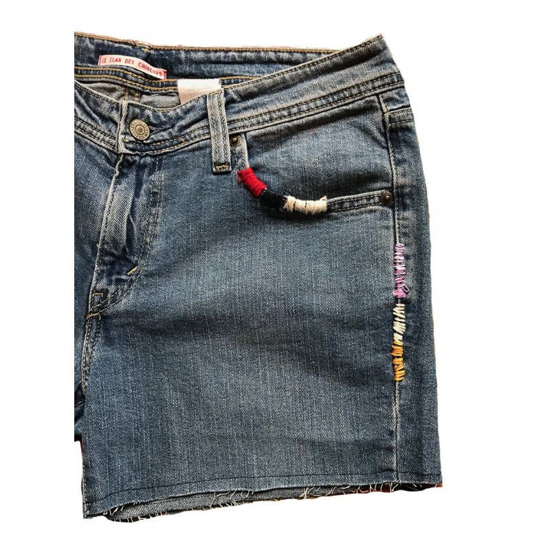 DENIM SHORT HAND STITCH