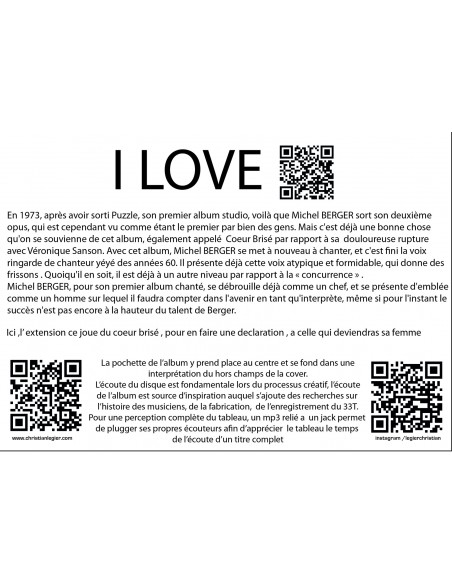 MICHEL BERGER  VYNIL MUSIC POP ART